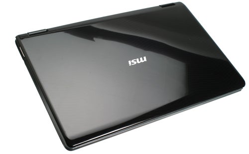 MSI EX620 notebook closed lid view with logo.