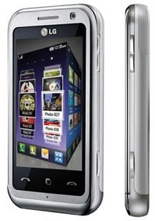 LG Arena KM900 smartphone front and side view.