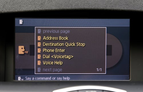 Infotainment screen of Renault Laguna Coupe displaying menu options