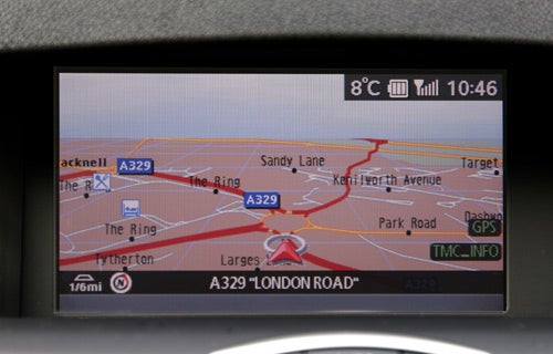 Renault Laguna Coupe navigation system screen displaying a map.