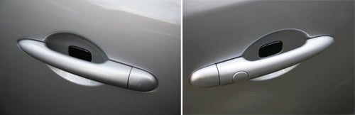 Close-up of Renault Laguna Coupe door handle design