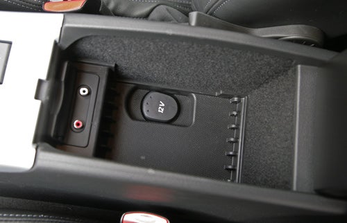 Close-up of Renault Laguna Coupe center console with 12V socket