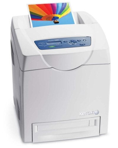 Xerox Phaser 6280V/DN Colour Laser Printer with printed page.