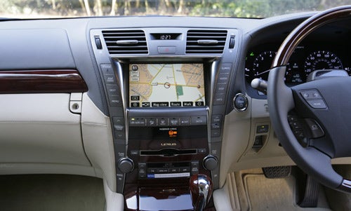 Dashboard and interior of a Lexus LS600h L.