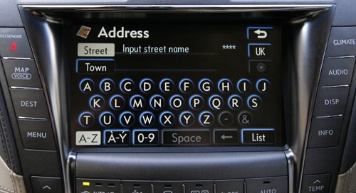 Lexus LS600h L infotainment system navigation screen
