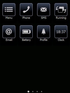 Screenshot of Winterface 1.31 mobile interface with icons.