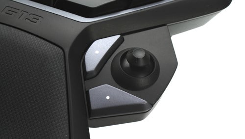 Close-up of Logitech G13 Gameboard joystick and buttons.