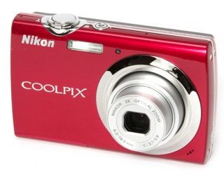 Nikon CoolPix S230 digital camera in red.