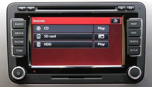 Volkswagen Scirocco infotainment system touchscreen display.