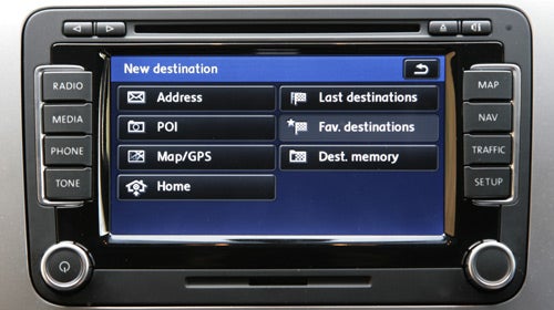 Volkswagen Scirocco navigation system interface.
