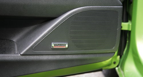 Volkswagen Scirocco with Dynaudio sound system speaker detail.