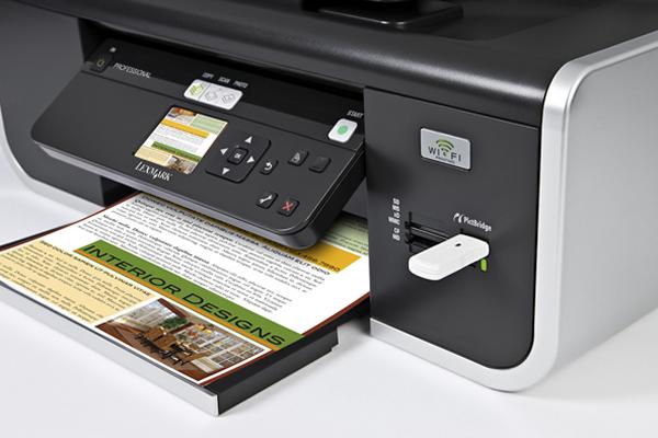 Lexmark X4975ve printer with document and Wi-Fi dongle.