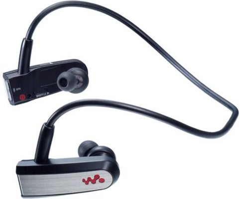 Sony Walkman NWZ-W202 earpiece-style MP3 player.