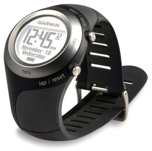 Garmin Forerunner 405 GPS sports watch on white background.