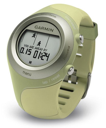 Garmin Forerunner 405 GPS sports watch on white background.
