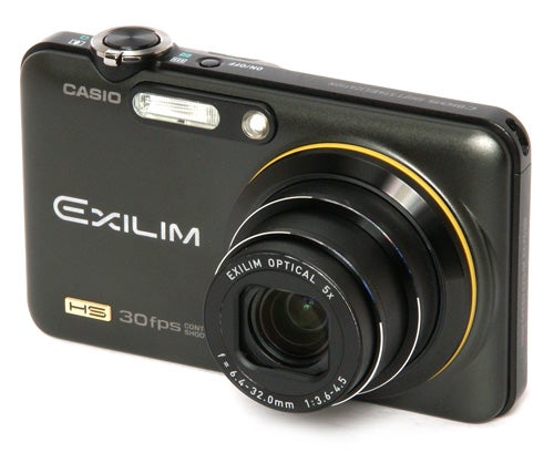 Casio Exilim EX-FC100 digital camera on white background.