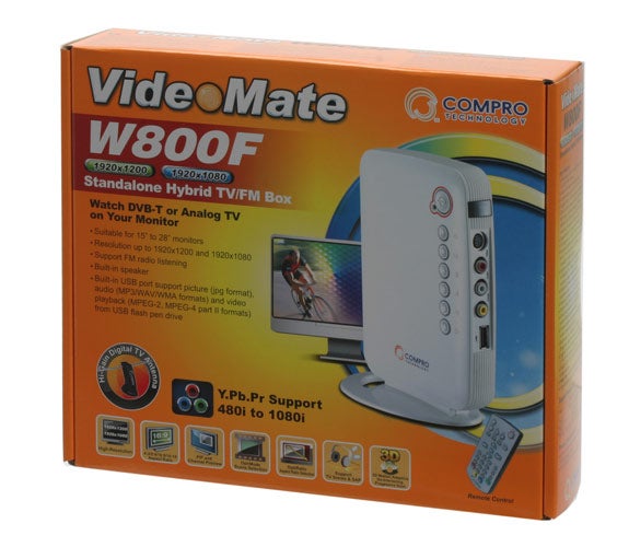 Compro VideoMate W800F Hybrid TV/FM Box packaging.