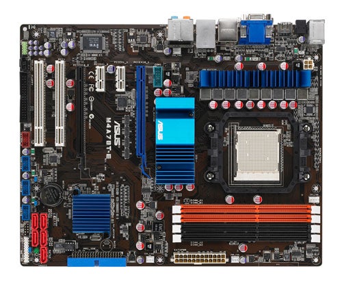Asus M4A78T-E motherboard overview without components installed.