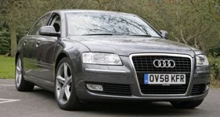 Silver Audi A8 2.8 Sport Multitronic parked outdoors