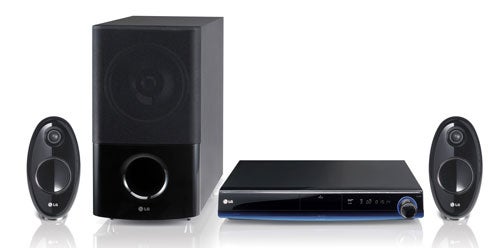 LG HB354BS 2.1-Channel Blu-ray System with speakers.