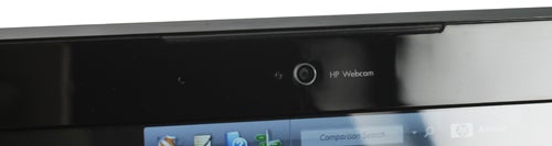 Close-up of HP Pavilion dv2 webcam and lid detail.