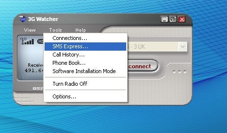 Sierra Wireless Compass software interface on computer screen.