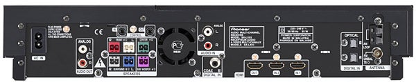 Back panel of Pioneer LX03BD 5.1-channel Blu-ray System.