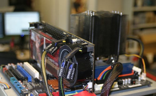AMD Phenom II processor setup on a test bench.