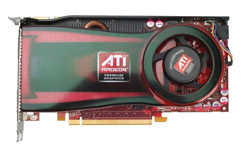 AMD ATI Radeon HD 4770 graphics card with cooling fan.