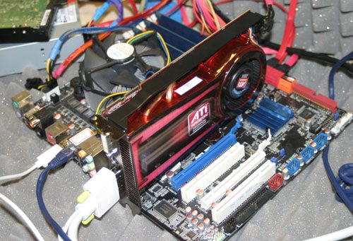 AMD ATI Radeon HD 4770 graphics card installed on motherboard.