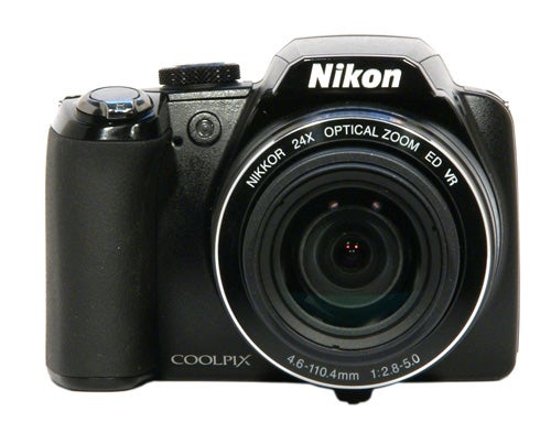 Nikon Coolpix P90 camera on white background.