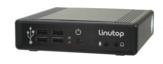 Linutop 2 Mini PC with ports and power button visible