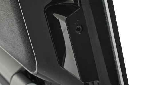 Close-up of BenQ E2400HD monitor's adjustable stand hinge
