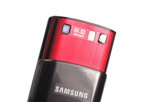 Close-up of Samsung Tocco Ultra S8300 showing 8.0-megapixel camera.