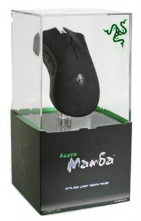 Razer Mamba wireless gaming mouse in its packaging.