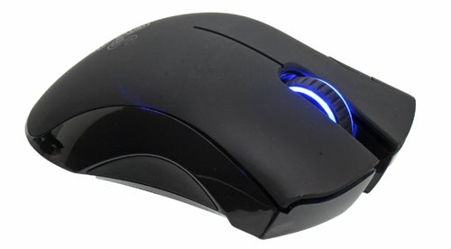 Razer Mamba Gaming Mouse with blue lighting details.
