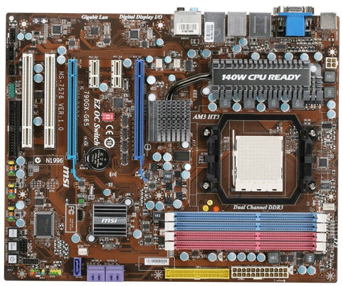 MSI 790GX-G65 motherboard overview with labels.