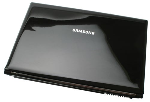 Samsung N110 Netbook closed lid view on white background.
