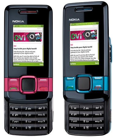 Nokia 7100 Supernova phones in pink and blue colors.