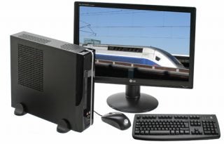 Novatech Ion Fusion PC with monitor, keyboard, and mouse.