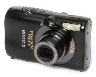 Canon IXUS 980 IS camera on a white background.