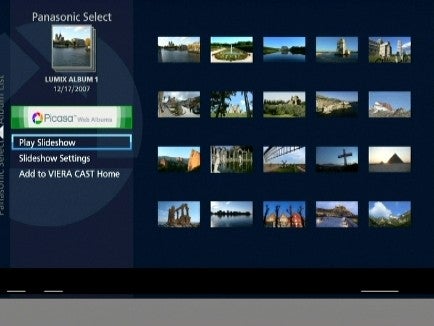 Screenshot of Panasonic DMR-BS850's slideshow menu interface.