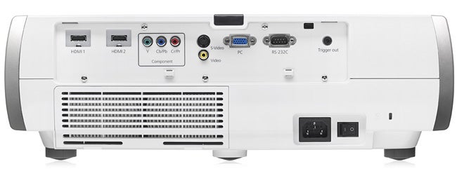 Rear view of Epson EH-TW3800 LCD Projector showing ports.