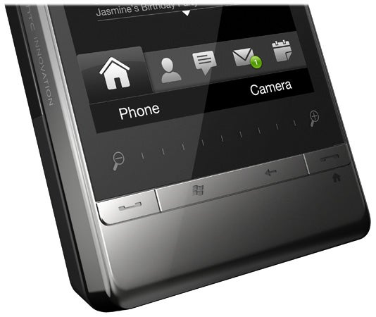 HTC Touch Diamond2 smartphone displaying home screen.