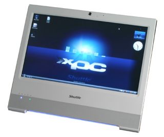 Shuttle XVision X50 All-In-One PC with logo on display