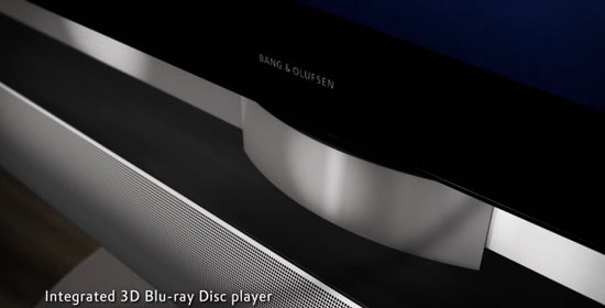 Close-up of Bang & Olufsen integrated 3D Blu-ray player.