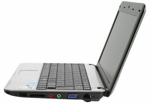 MSI Wind U115-025UK Hybrid Netbook with open lid, side view.