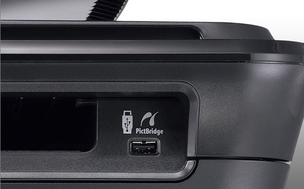 Close-up of Dell 1235cn printer showing PictBridge port.