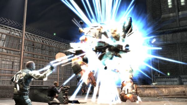 Screenshot of a combat scene from the inFamous video game.