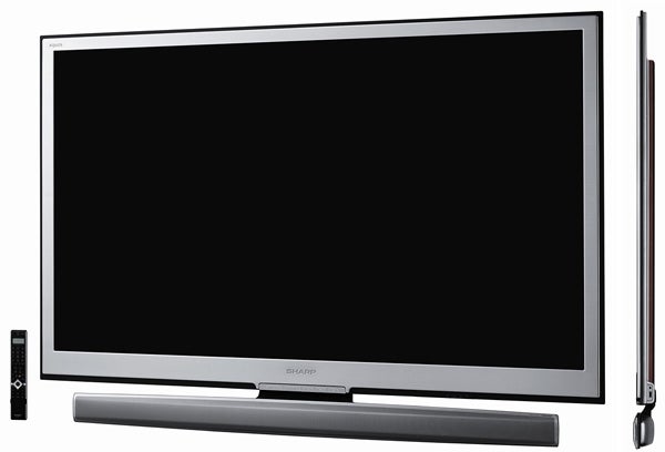 Sharp Aquos LC-52XS1E 52-inch RGB-LED LCD TV with remote.